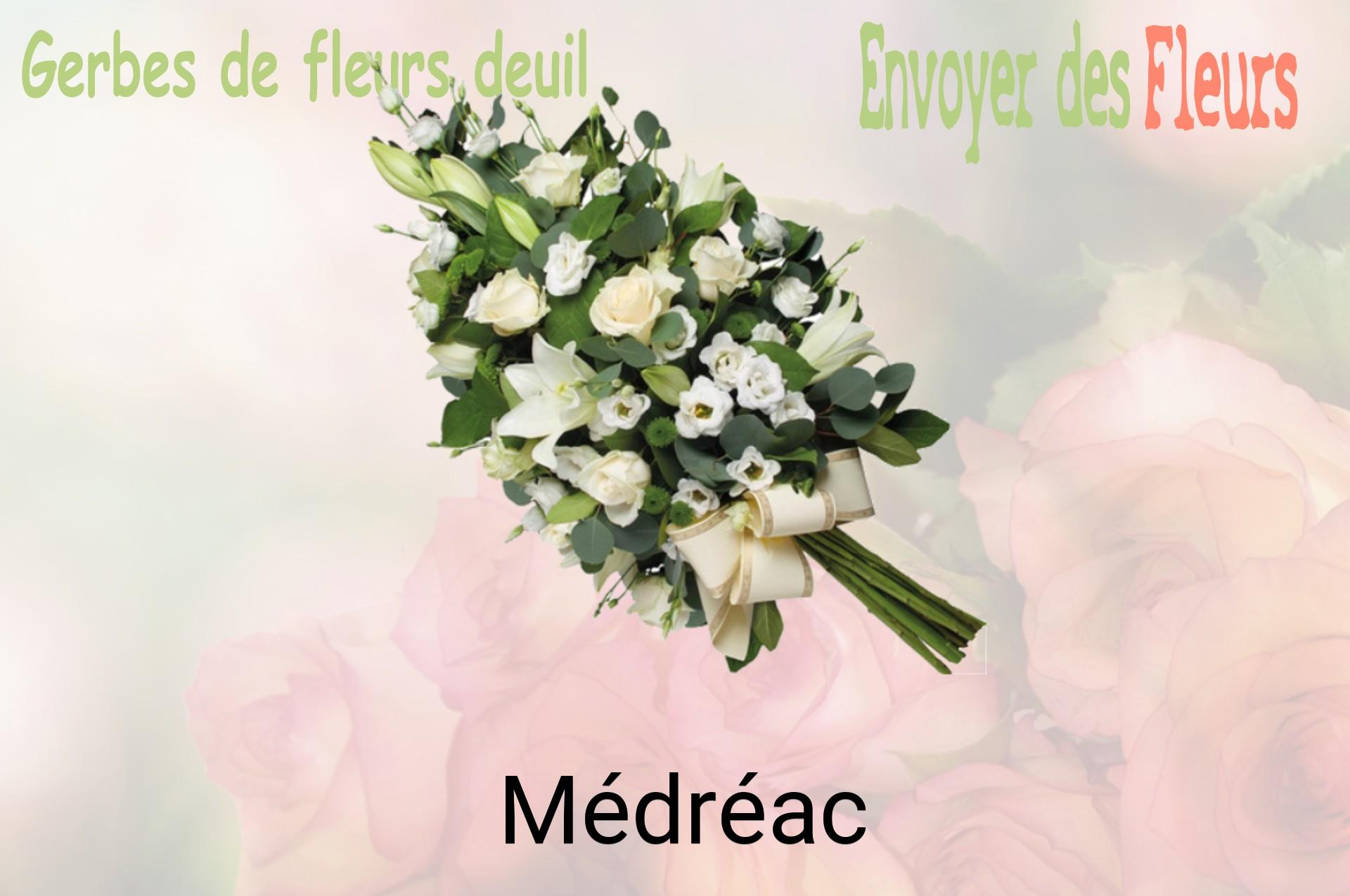 Gerbe de fleurs de deuil livrée à Médréac